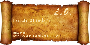 Leich Olivér névjegykártya